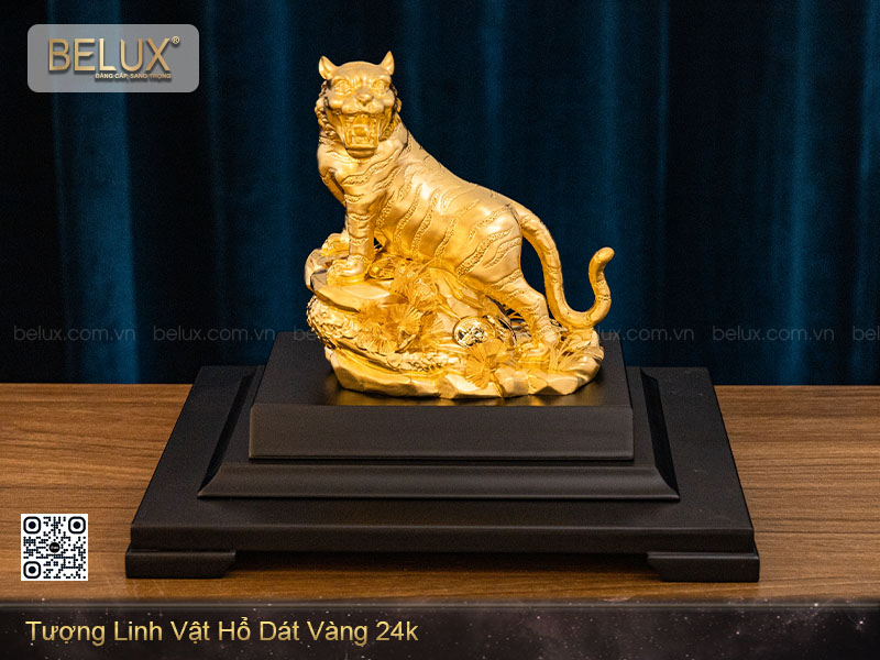 Tượng Linh Vật Hổ Dát Vàng 24k